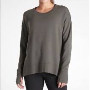 Athleta coasterluxe tunic sweatshirt olive green M